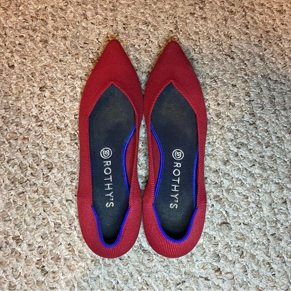 Rothy's | Shoes | Rothys The Point Pointy Flat Toe Ballet Chili Bight ...